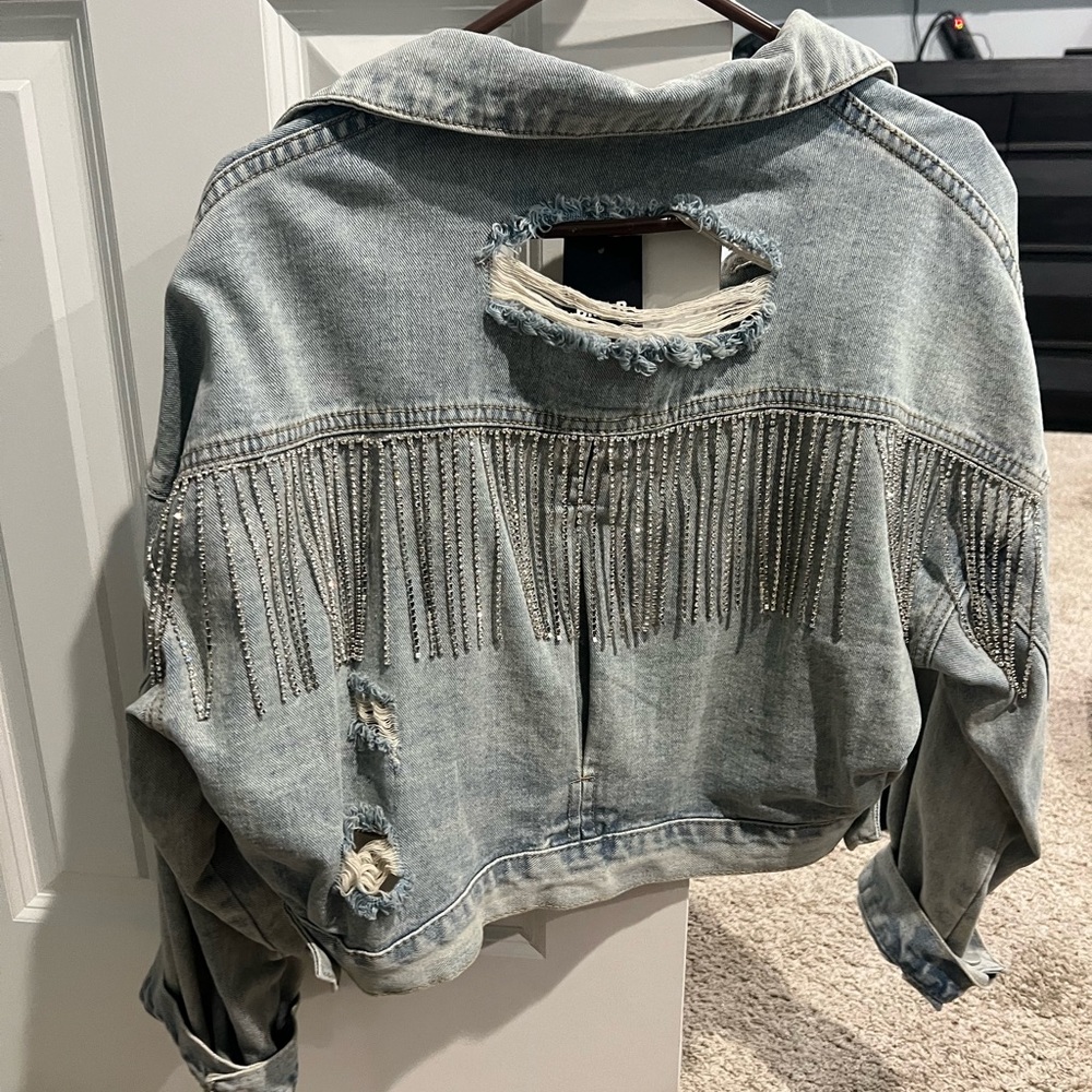 rhinestone denim jacket